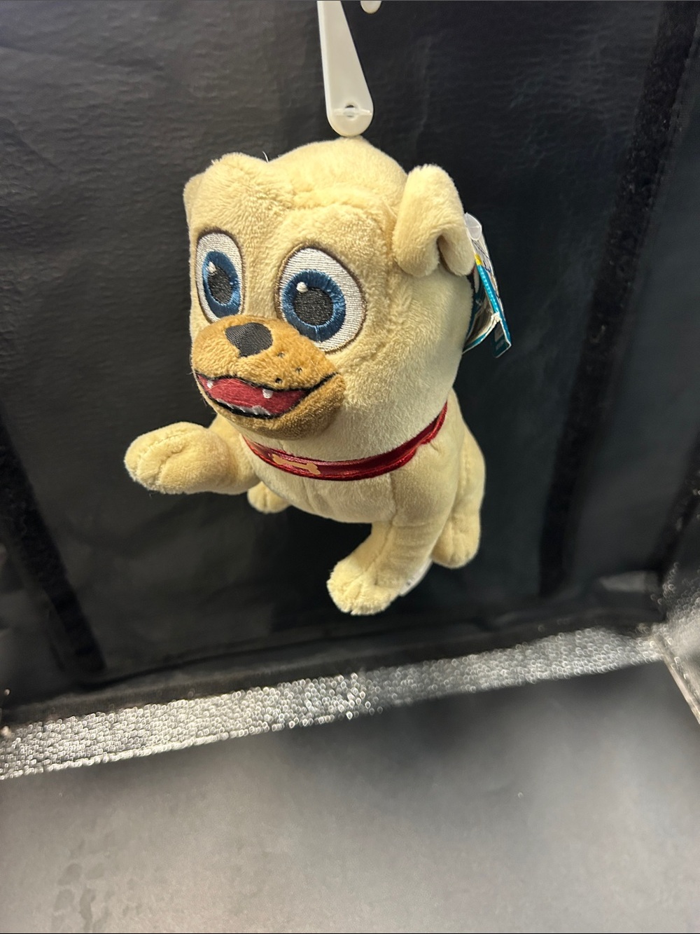 Disney Cream Plush Puppy Dog Toy with Blue Eyes and Red Collar